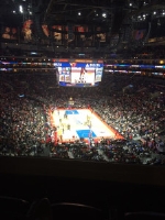 View of a Clippers game from a suite